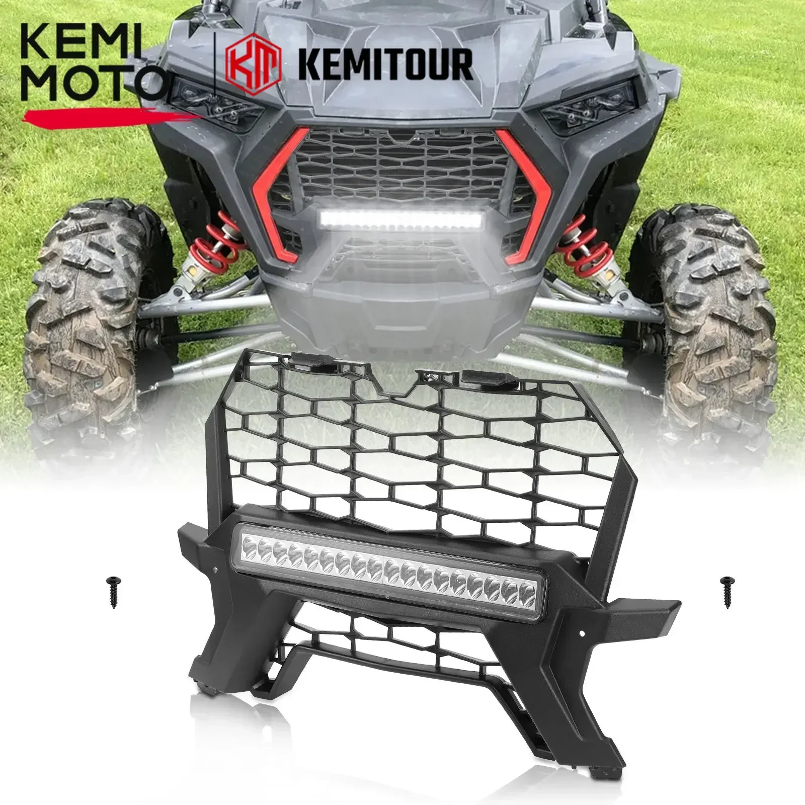 

KEMIMOTO UTV RZR Front Lower Mesh Grill with LED Light Compatible with Polaris RZR XP 4 Turbo S/ RZR XP 4 1000/XP 1000 2019-2023