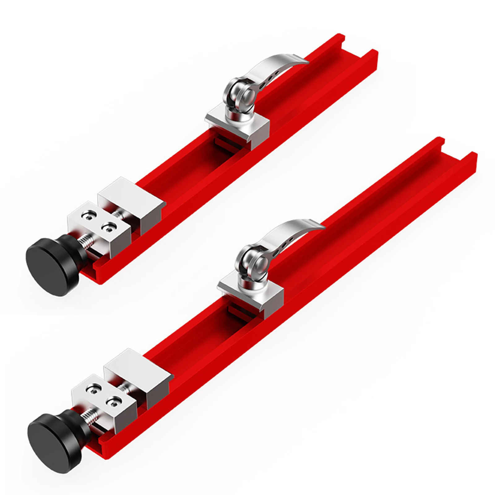 

Регулируемый по ширине направляющий зажим для циркулярной пилы с двусторонней фиксацией и позиционированием одной кнопкой для деревообработки, гравировки и рамок