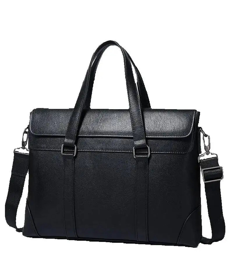 حقيبة يد عصرية للتنقل مقاس 16 بوصة للكمبيوتر المحمول من الجلد الفاخر للرجال كاجوال بسعة كبيرة حقيبة جلدية أصلية جديدة للرجال #6