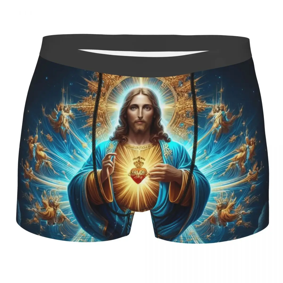 

Сексуальные боксеры «Божественное сердце Иисуса» на заказ, мужские трусы, дышащие трусы, нижнее белье