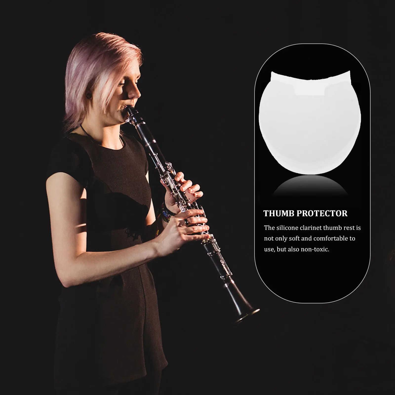 

5 Pcs White Rubber Clarinet Oboe Thumb Rest Cushions Soft AntiSlip Finger Support Lightweight Easy Replacement Cleaning Musical