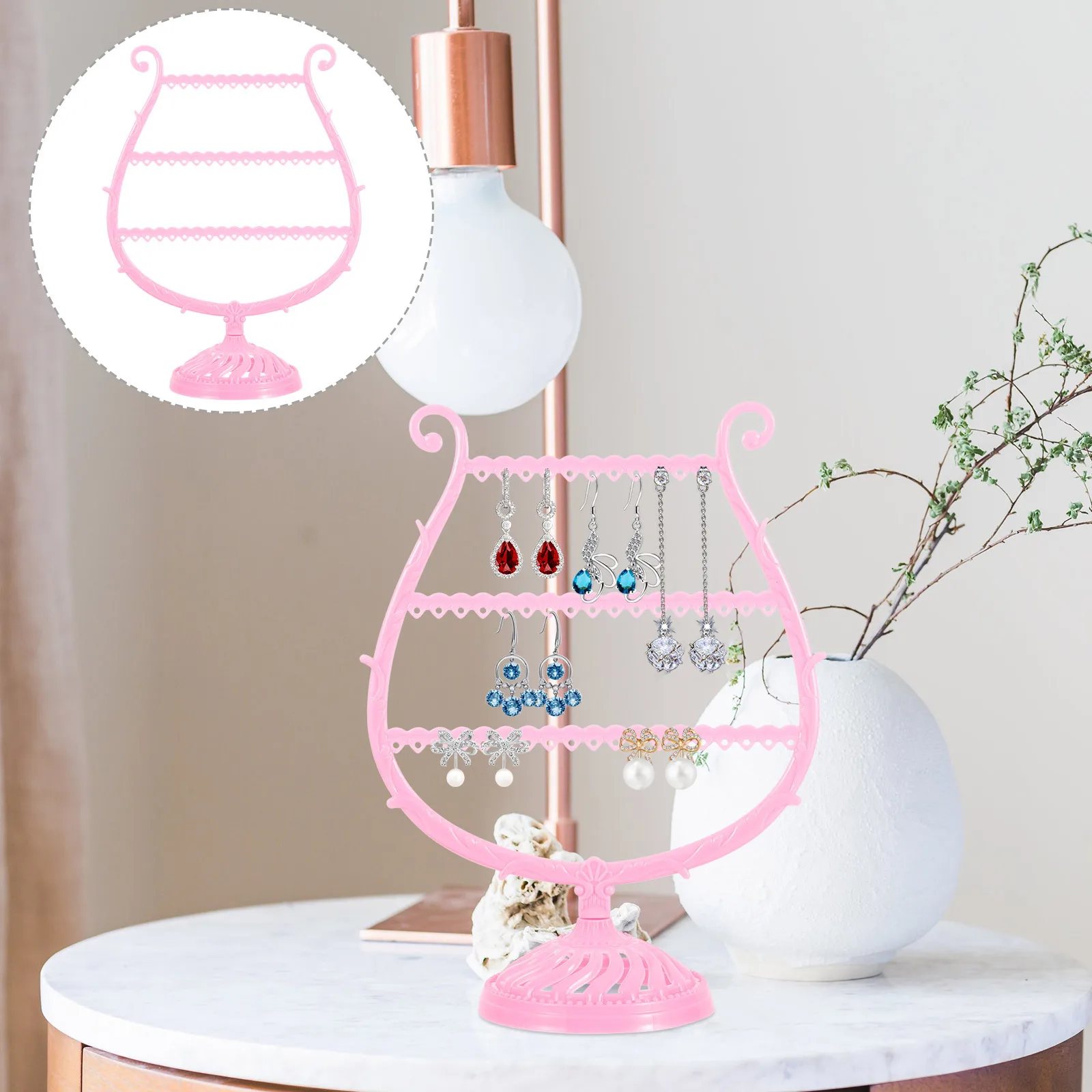 

2Pcs Earring Display Holders Wine Cup Shape Jewelry Organizer Stand Compact Multi Area Storage for Earrings Dangle Earrings