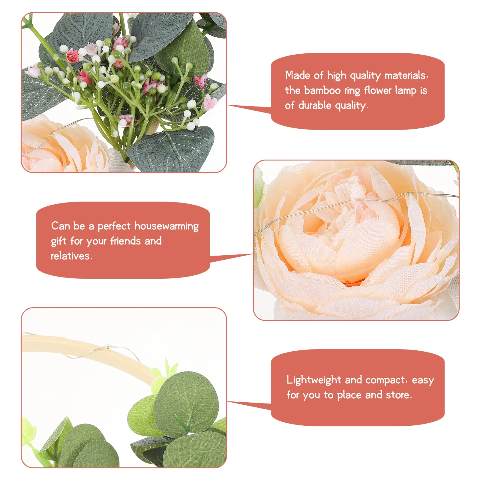 

1Pcs Simulation Flower Pendant Bamboo Ring Lamp Hanging Decor Home Wall Light Living Room Bedroom Decoration Bamboo Ring Lamp