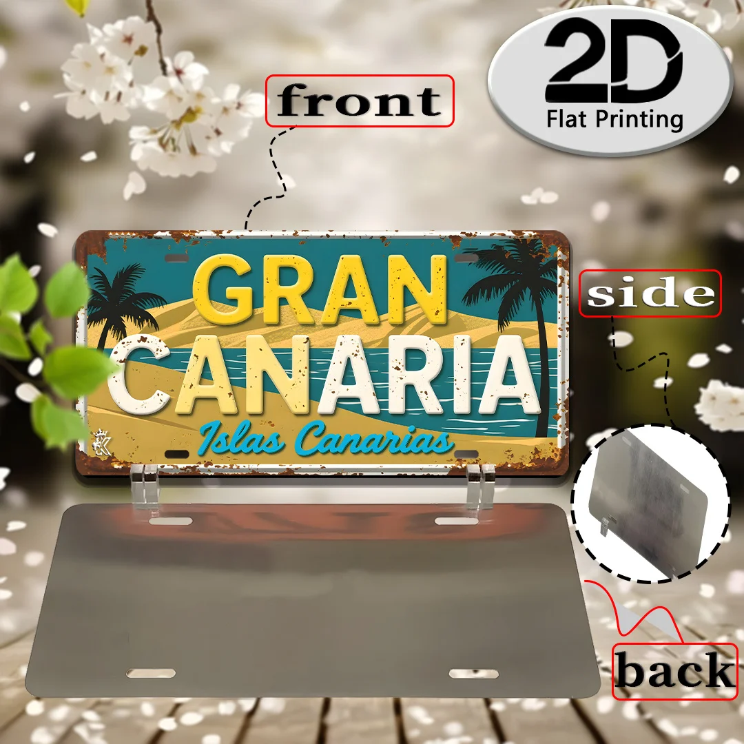 2D Flat - 2D Printed on a Flat Surface, 1pc, Metal Sign from Gran Canaria, Decorative Plaque (30.48 Cm X 15.24 Cm), Vintage Styl