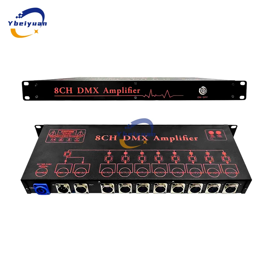New DMX Signal Splitter DMX512 Stage Lighting Controller DJ Splitter Lighting Disco Wedding Party Signal Amplifier Distributor