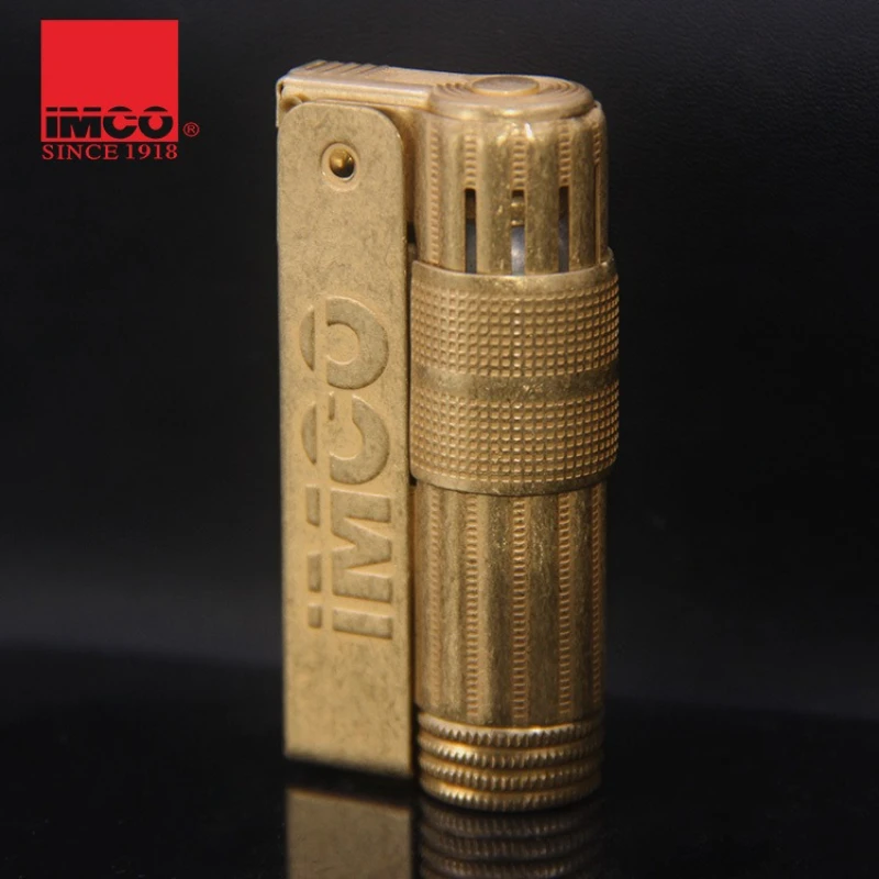 IMCO 6700, originelles österreichisches Set aus leichtem Edelstahl und Metall, Retro-Schleifscheiben-Feuerzeug-Logo, originelle Geschenkbox