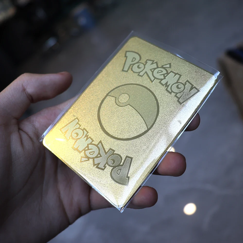 Pokemon Pikachu Metal Cards, High HP Golden Charizard Mewtwo Eevee VMAX versión en inglés juegos entrenador tarjetas de colección juguetes regalos