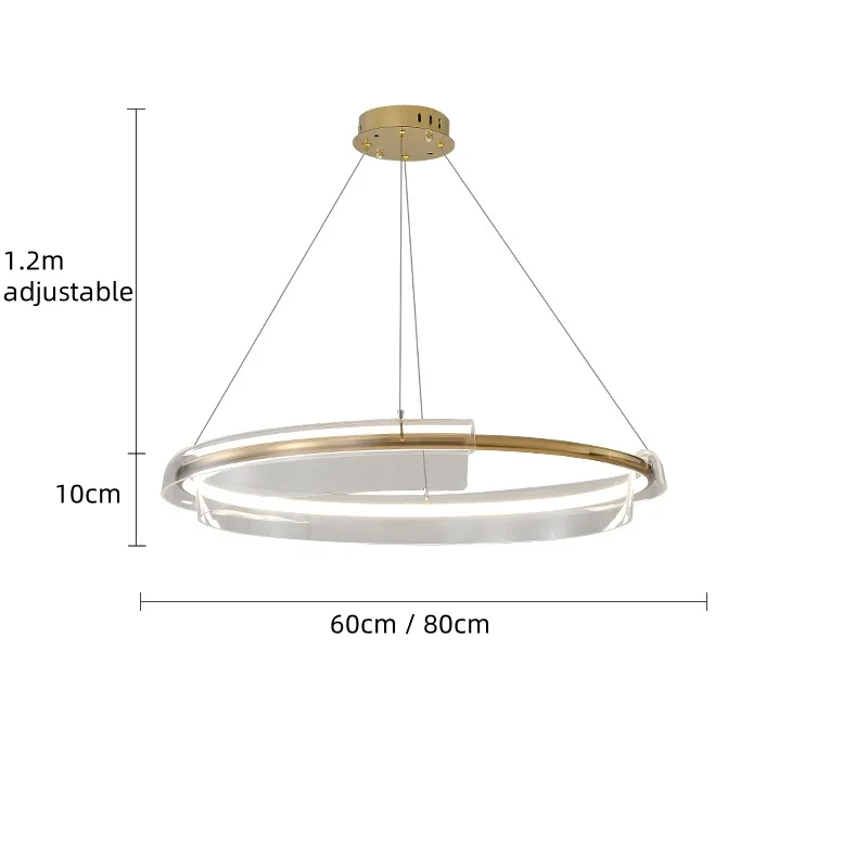 Imagem -04 - Minimalista Acrílico Circular Luz Pingente Designer Moderno Sala de Estar Quarto Sala de Jantar Lâmpada Pendurada Iluminação Interior