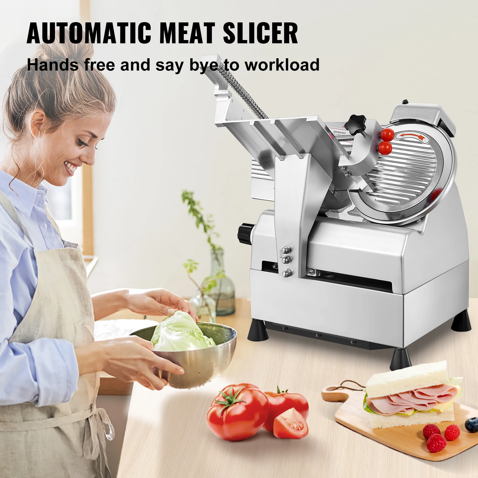 VEVOR Automatic Meat Slicer 540W with Two 10\