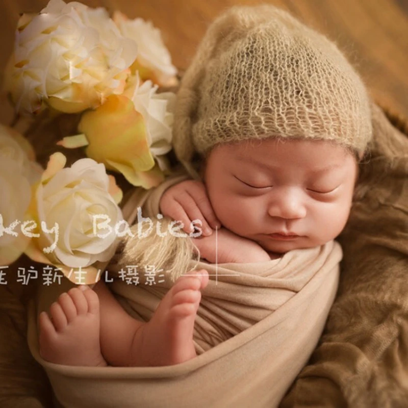 

Newborn photography props long tail hats baby photography theme full moon photography mohair hat 촬영소품 كرسي تصوير مواليد ベビー