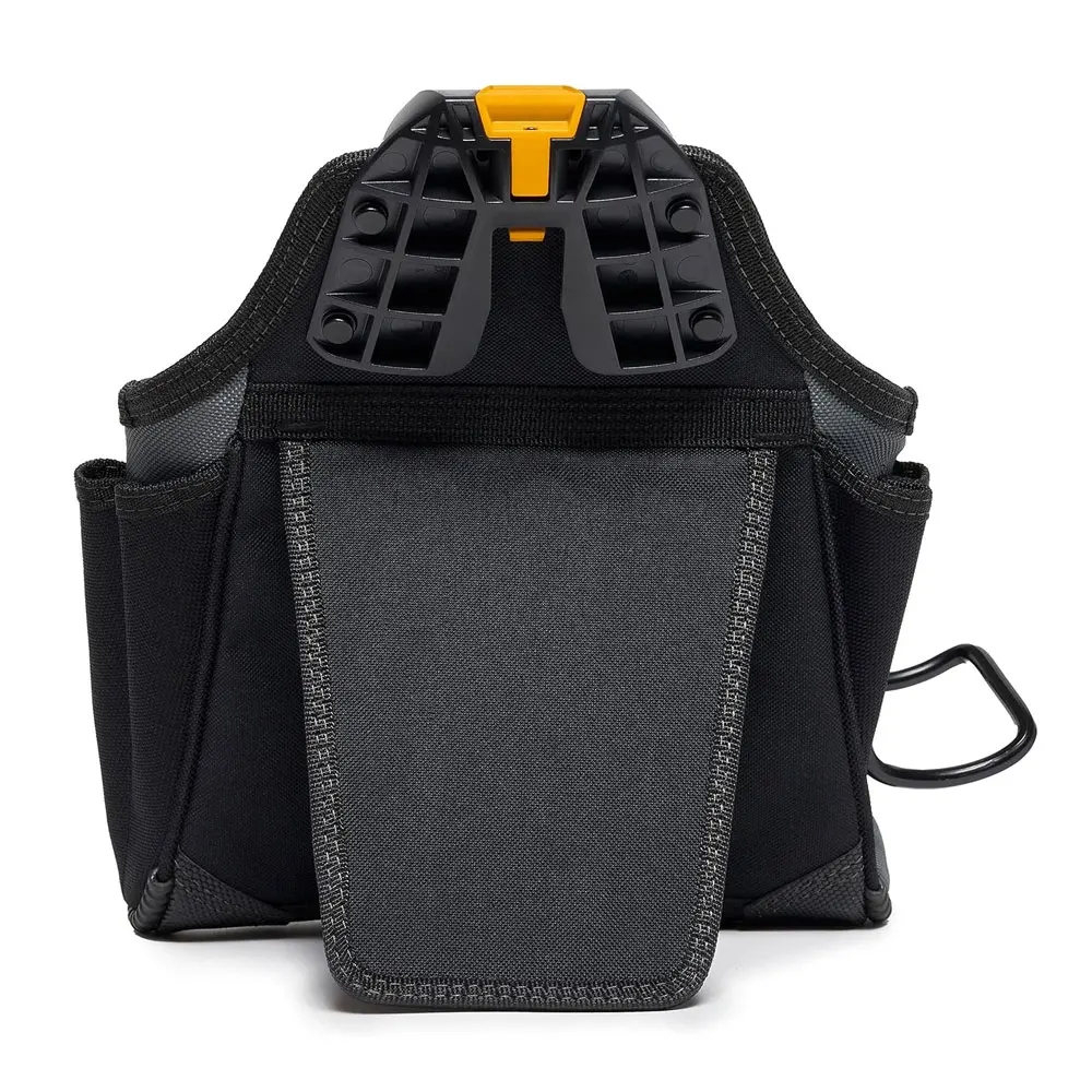 1pc Professional Contractor Pouch - Durable, Multi-Pocket Tool Organizer with Belt Clip & Kickstand, Black, Tool Organizer