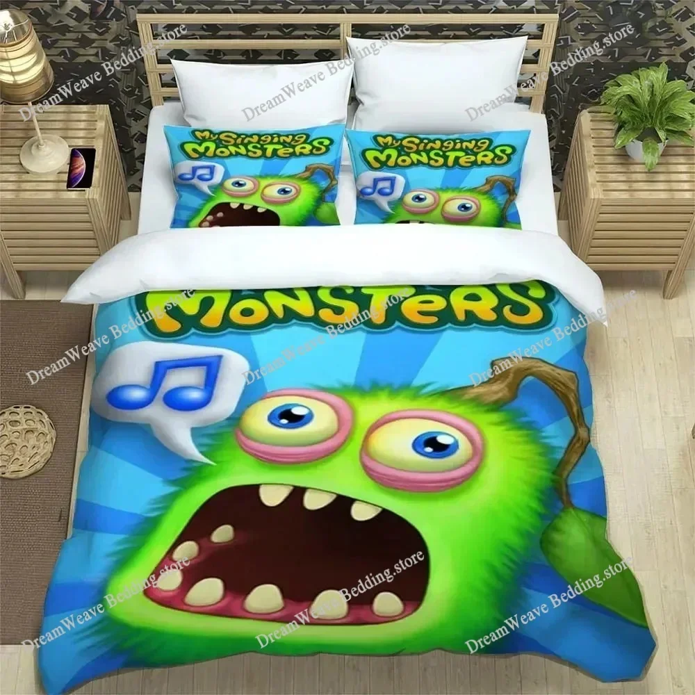 My Singing Monsters Anime Bedding Set Single Twin Full Queen King Size Duvet Cover Set for Adults Boys Bedroom 2025 Luxury Gift9