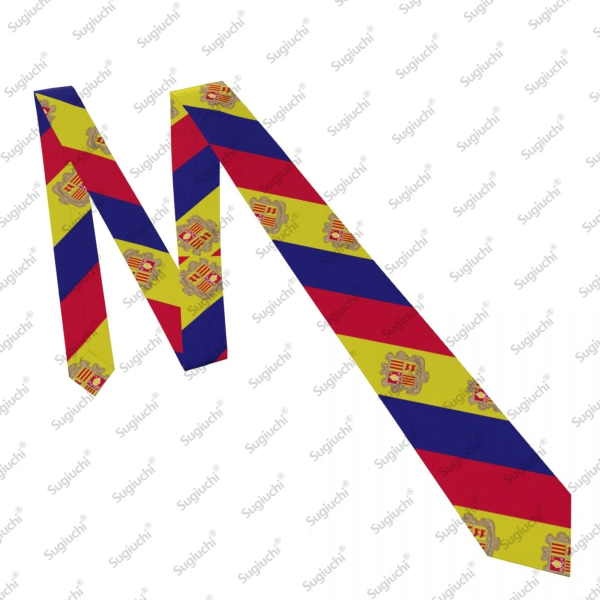 2026 أندورا العلم حفل زفاف ربطات العنق للرجال النساء عادية منقوشة التعادل الدعاوى سليم ربطة العنق Gravatas للهدايا #5