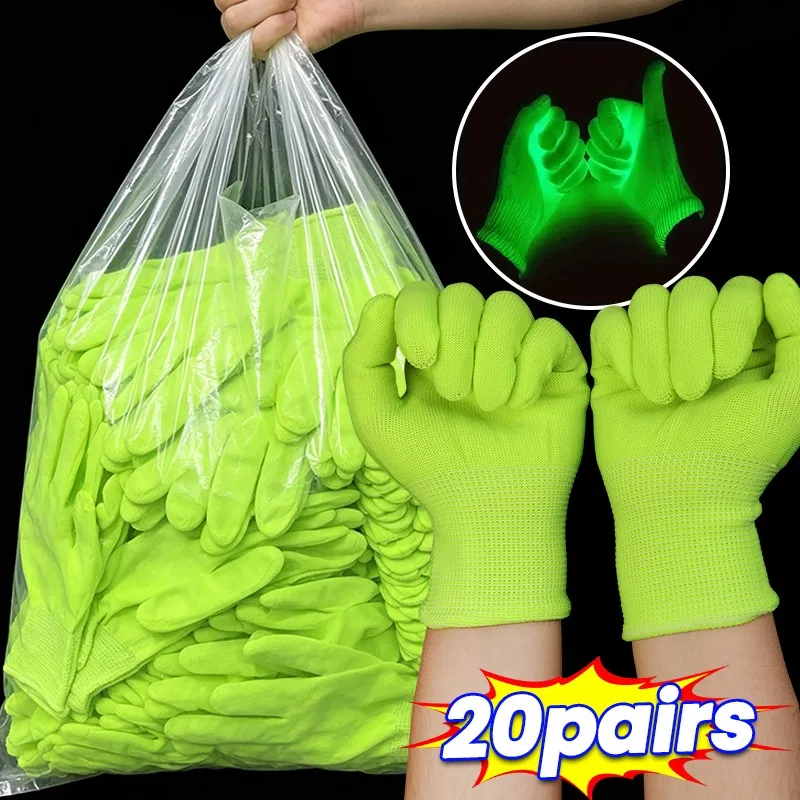 Fluorescent Green Gloves Glow in UV Neon Glove Neon Party Supplies Glow in Blacklight UV Light Theme Party for Birthday Decor