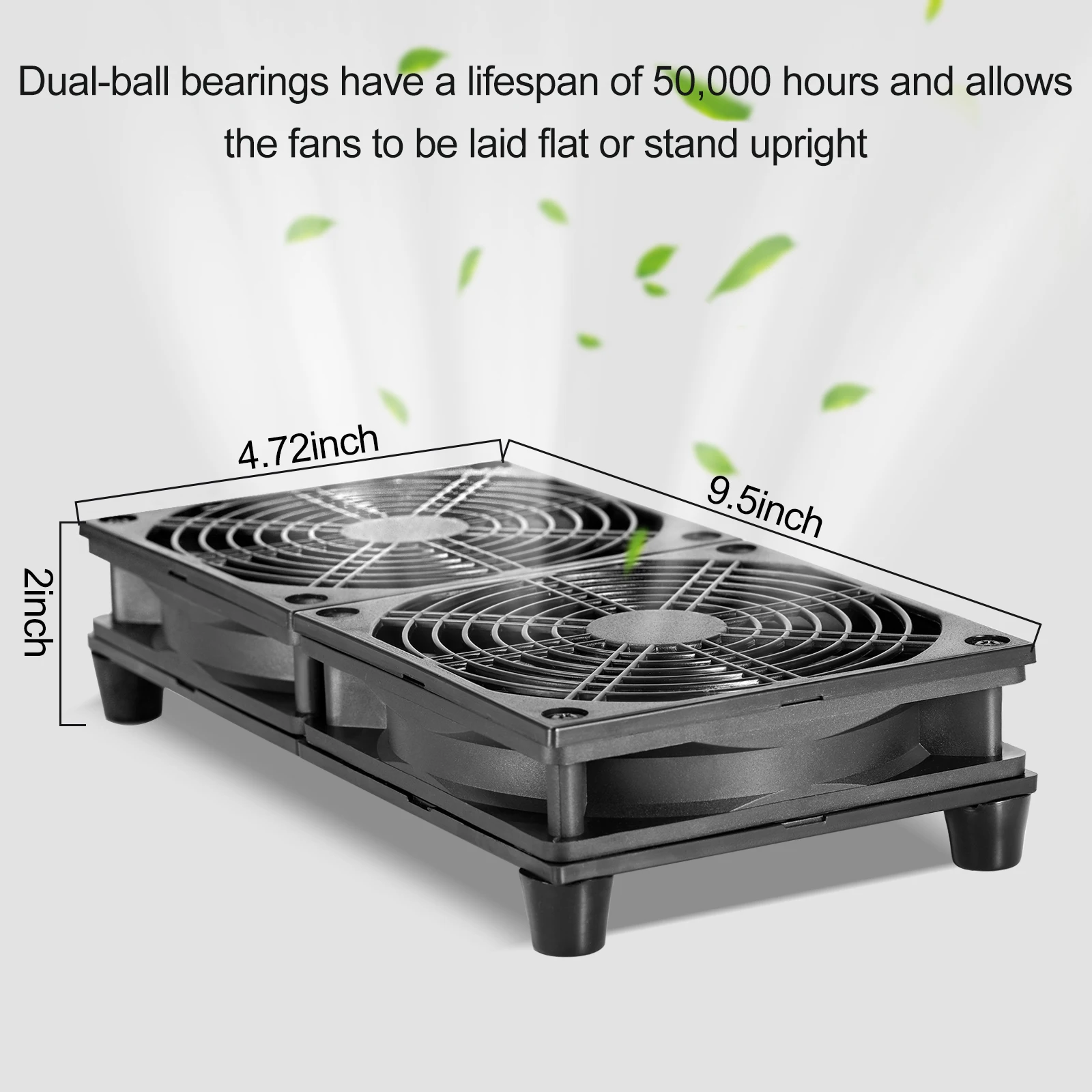 Dual 120mm 5V USB Aangedreven PC Router Fans met Snelheidsregelaar Hoge Luchtstroom Koelventilator voor Modem Ontvanger DVR Playstatio