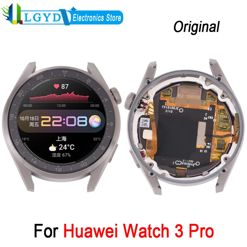 1.43'' LCD Screen For Huawei Watch 3 Pro GLL-AL01 AMOLED LCD Display and Digitizer Full Assembly Repair Spare Part