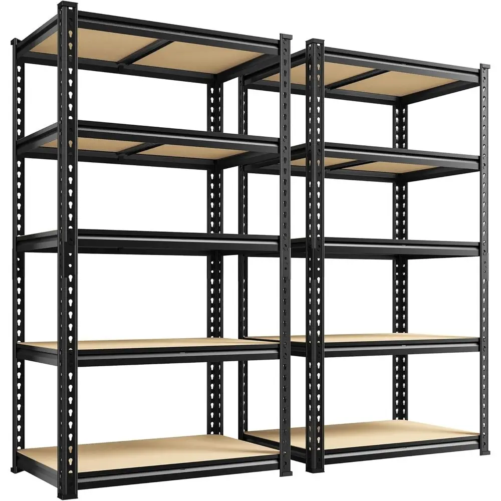 

5-Tier Heavy Duty Adjustable Metal Shelving Unit - 60 H x 27.7 W x 11.9 D for Garage, Kitchen, Pantry, and Storage