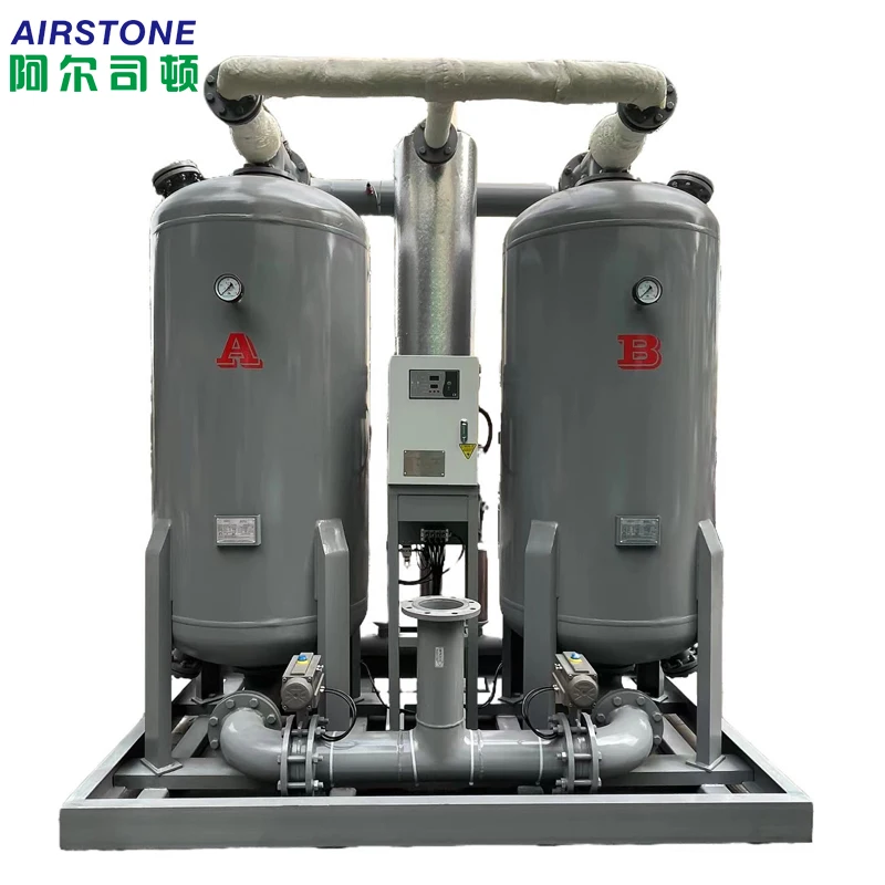 Airstone PLC Control 125m3/min 440V 60HZ 1.0Mpa Heatless Desiccant Adsorption Air Dryer