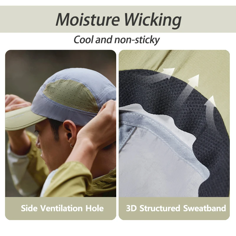 Naturehike Baseball Cap Outdoor Hiking Sun Hat UPF 50+ Ultralight Foldable Patchwork Letter Cap Summer Adjustable Breathable Hat