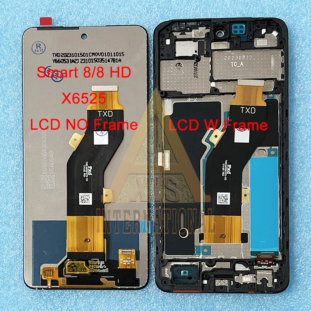 For Infinix Smart 8 HD X6525 LCD Smart 8 LCD Frame Touch Panel For Infinix Smart 7 X6515 LCD Smart 7 HD X6516 LCD Display Screen