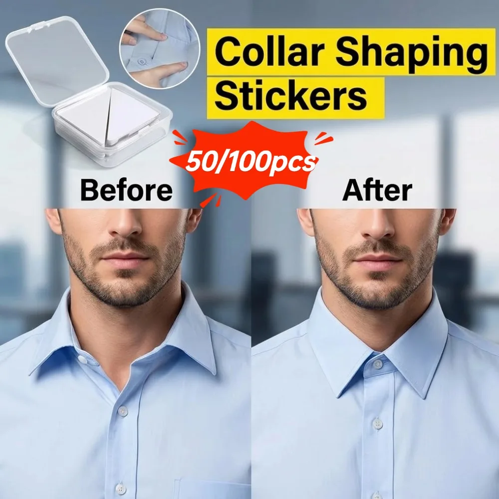 50/100pcs Collar Fixed Pads Shirt Polo Shirt Collar Paste Collar Shape Paste Triangle Collar Brace Without Curling Fixed Paste