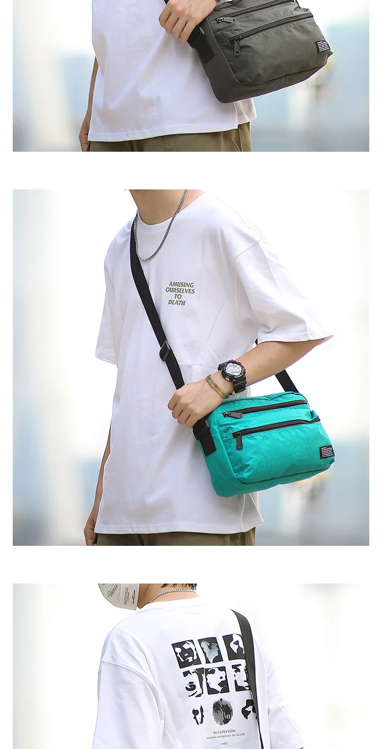 Minimalistische Crossbody-Umhängetasche für Herren, Japanisch Inspirierte Messenger-Tasche, Langlebig Wasserdicht, für Reisen & Täglichen Gebrauch, Unisex – Detail 6