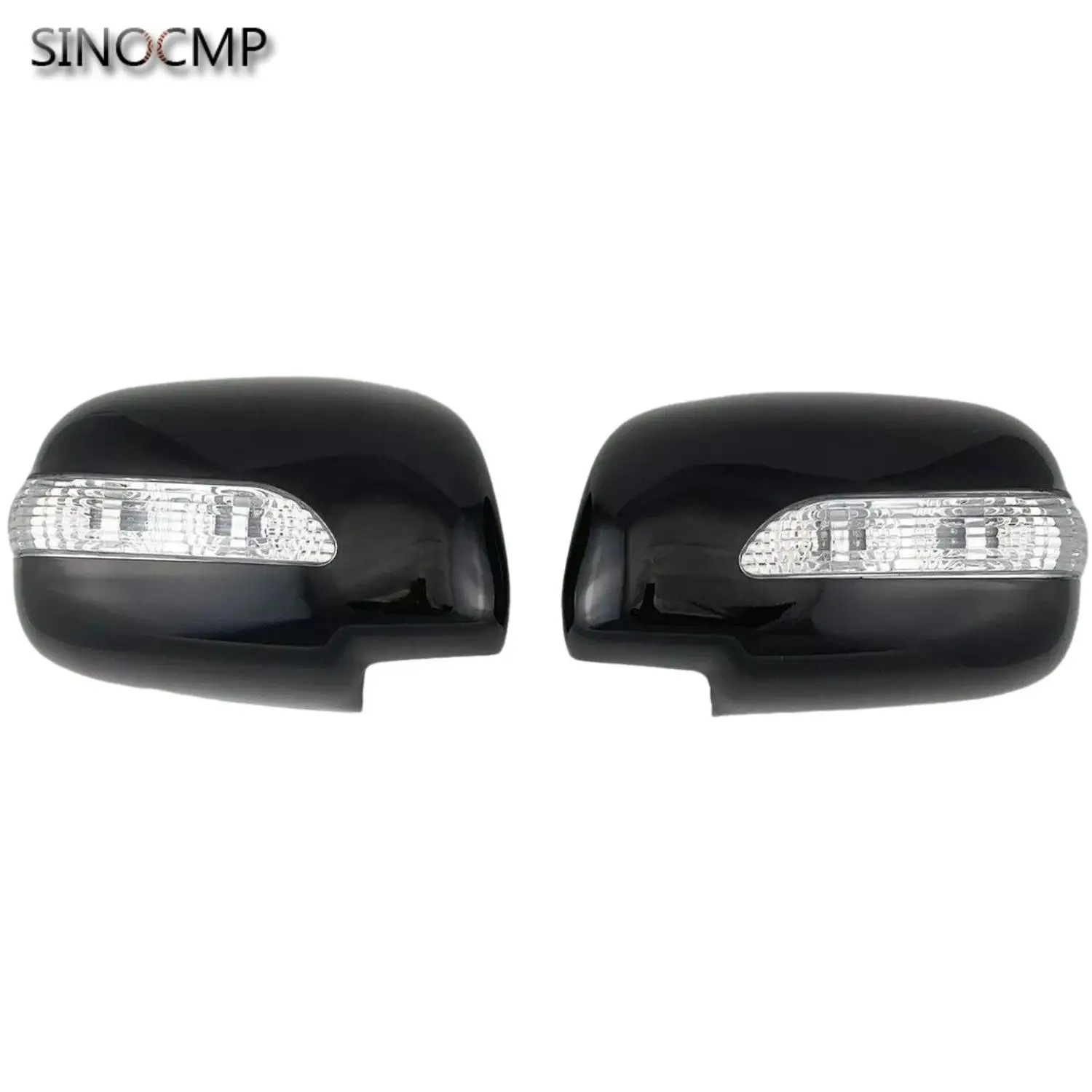 

2PC Gloss Black Side Door Mirror Covers With Led Light For Toyota Tacoma 2005 - 2014 Rear View Mirror Covers Wing Cap Exterior