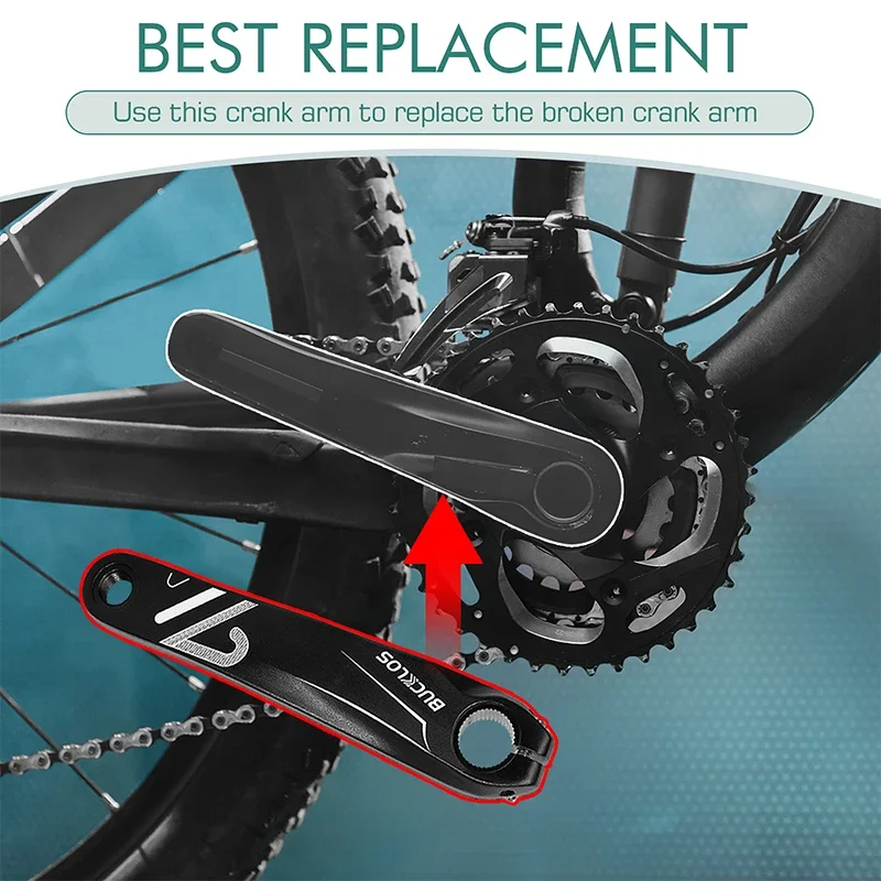 BUCKLOS Fahrradkurbelarme Aluminiumlegierung Fahrrad Spinnkurbel 152mm 170mm 175mm Fahrradreparatur Kurbelarme MTB Fahrradteil – Detail 8