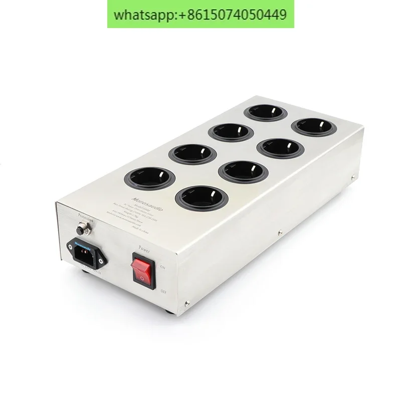 AC 220-250V HIFI E800HiFi Power Filter Device Schuko Socket 8 Way AC Power Conditioner Audiophile Grade Power Purifier