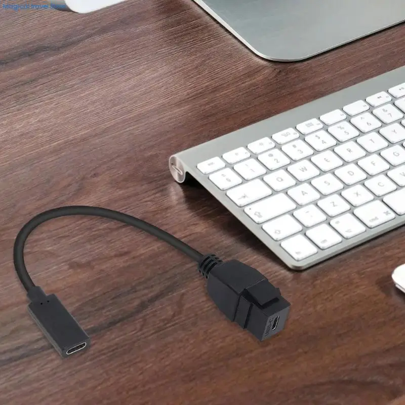 N2UB Fast Speed Type C Keystone Jacks Adapter Insert Cable USB C Female to Female for Fast Data and Charging Needs 20CM