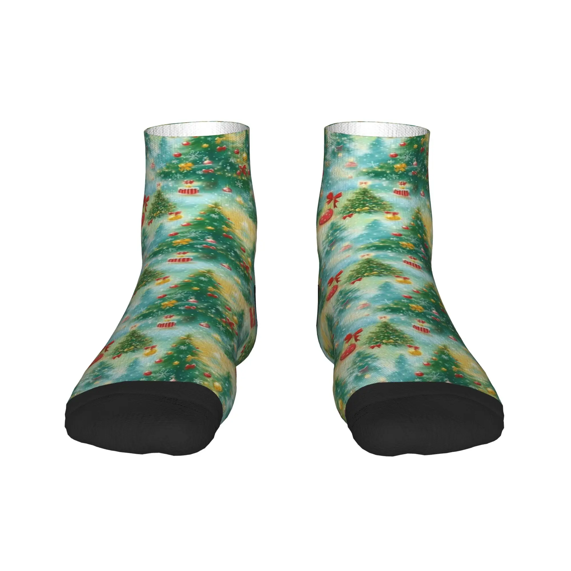 Calcetines de hombre Vintage Árboles de Navidad Calcetines tobilleros de calidad de moda Patrón de verano Calcetines antideslizantes para correr
