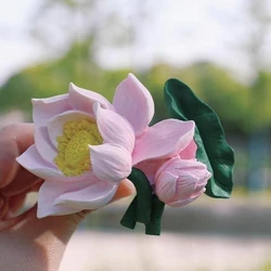 Lotus Shaped Aromatherapy Wax Silicone Mould For Car Decoration DIY Flower Bouquet Gypsum Plaster Ornament Molds