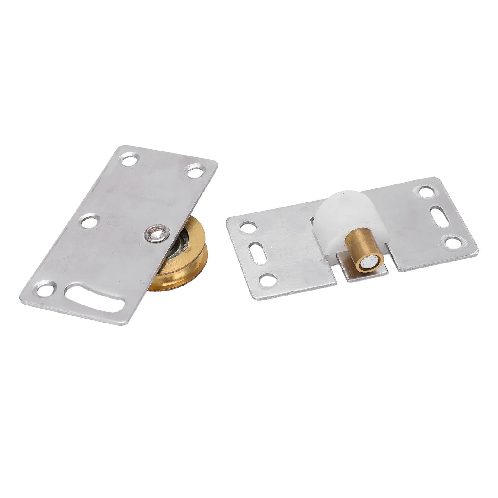 بكرة باب منزلق نحاسية من الفولاذ المقاوم للصدأ 30 مم OD لنظام خزانة الملابس المنزلية #4