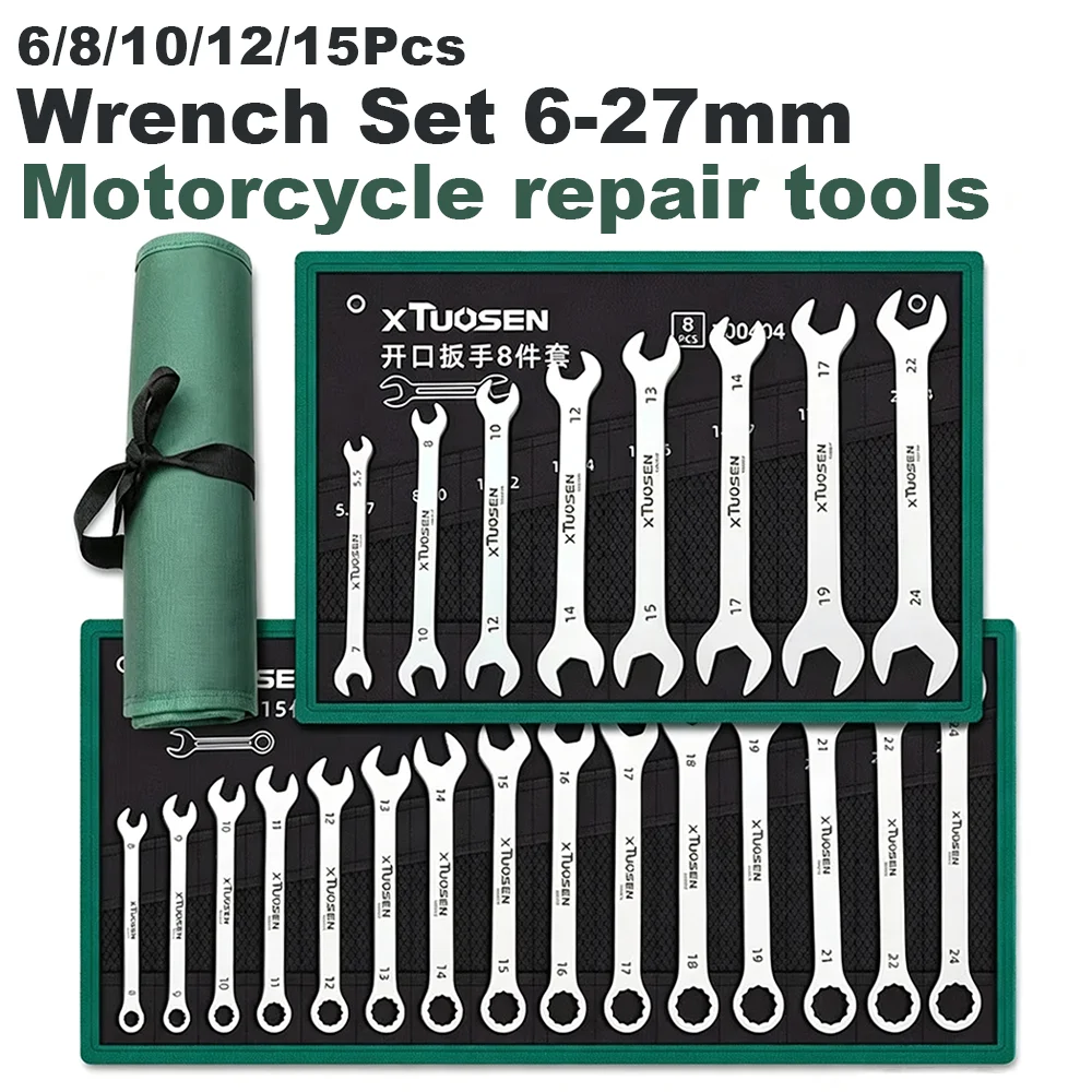 6-27mm Ultra-thin Open End Wrench Set Motorcycle Repair Tool Plum Wrenches Combination Universal Dual Heads Plum Spanner Set