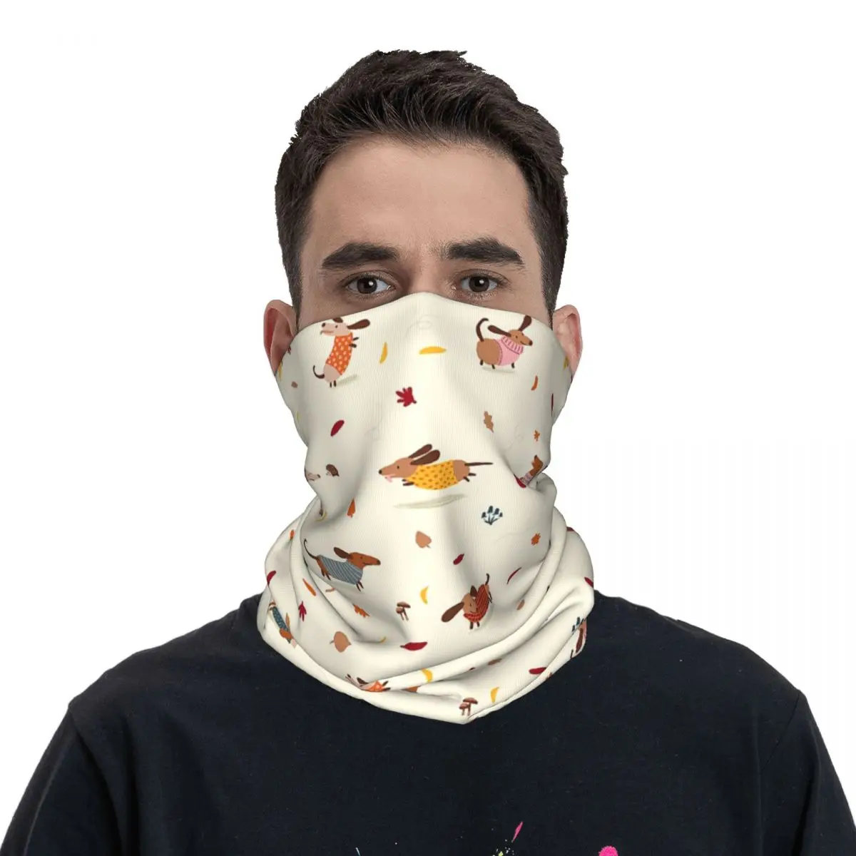 Dachshund Dog Bandana Neck Cover Printed Mask Scarf Multifunction FaceMask Outdoor Sports For Men Women Adult Windproof