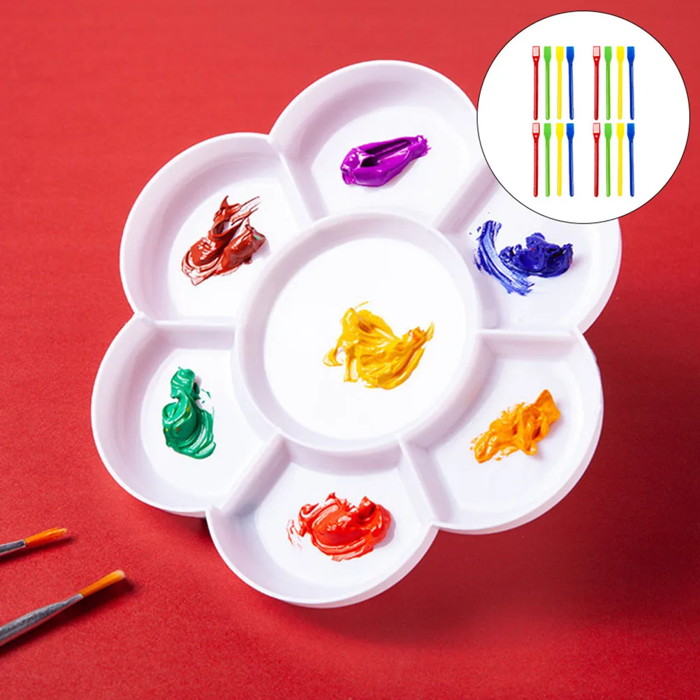 20 ชิ้นวาดบาร์ผัดจิตรกรผสมแท่งสีกวนพลาสติกกวนสําหรับจิตรกรรมเครื่องมือ