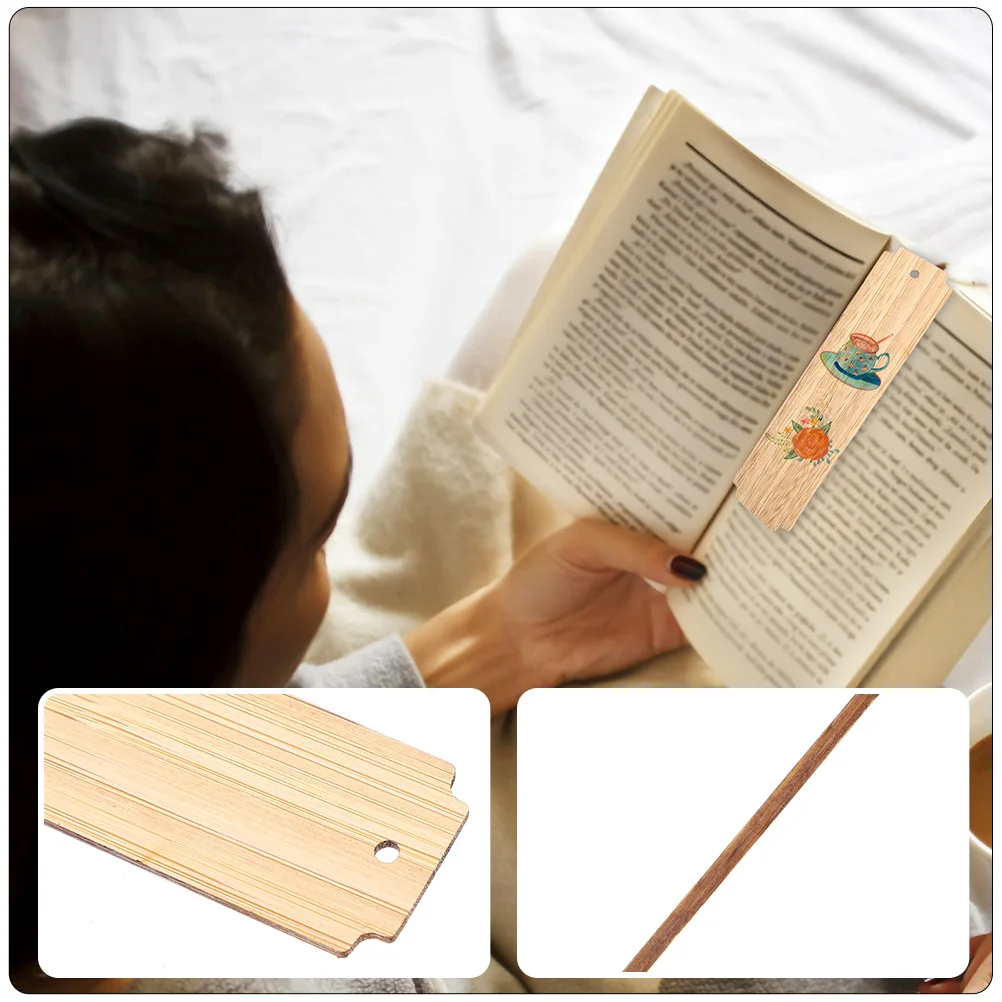 

DIY Carving Bookmarks Wooden Blank Page Markers Doodling Craft Tags for Students Readers Writers Personalized Hanging Tags