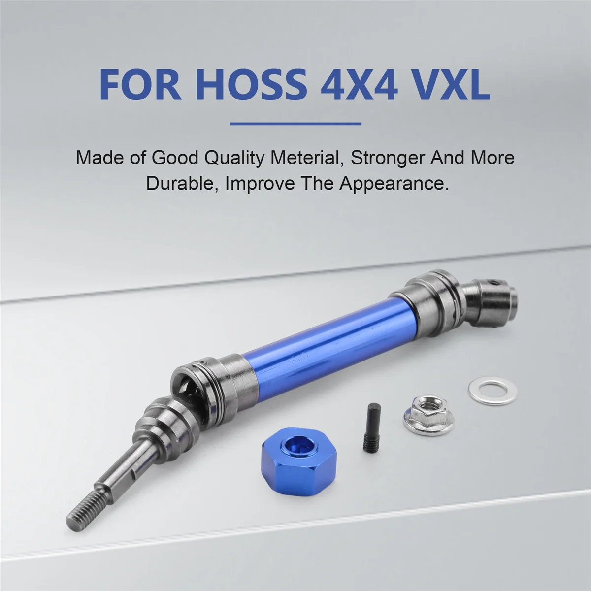 ใหม่ 4 ชิ้นโลหะด้านหน้าและด้านหลังเพลาขับ CVD สําหรับ 1/10 Traxxas Slash Rustler Stampede Hoss VXL 4X4 RC รถอะไหล่อัพเกรด, สีฟ้า