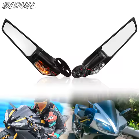 Motorcycle Wing Mirrors Adjustable Rotating Rearview Side Mirror For BMW S1000RR Honda CBR YAMAHA YZF R6 R1 R25 R3 R125 R15