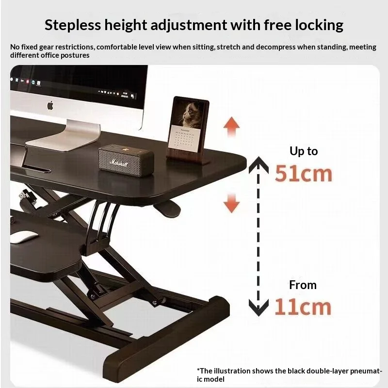 Height Adjustable Standing Computer Desk Foldable Portable Laptop Desktop Riser Home Office Gaming Ergonomic Gaming Desk