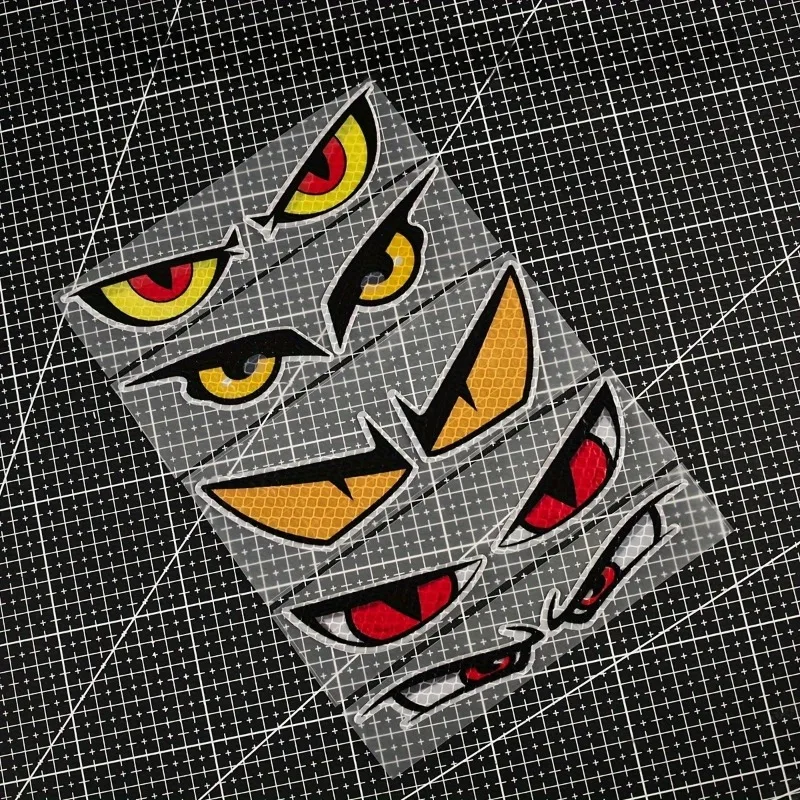 1Set 2D Flat Cartoon Evil Eye Waterproof PVC Stickers Decals For Motorcycle Bicycle Helmet Car Window Decor