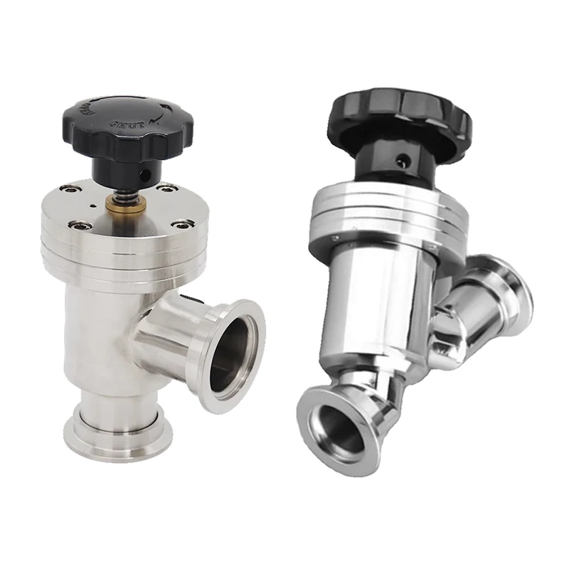 304 Stainless steel KF Vacuum Flapper Valve KF16 KF25 KF40 KF50Manual Vacuum Baffle Valve Stop Angle Valve Flange Pipe Fitting