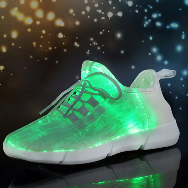 New Led Fiber Optic Shoes For Girls Boys Usb Recharge Glowing Sneakers Glowing Light Up Shoes 2022 Women Man Shoes Size 26-46