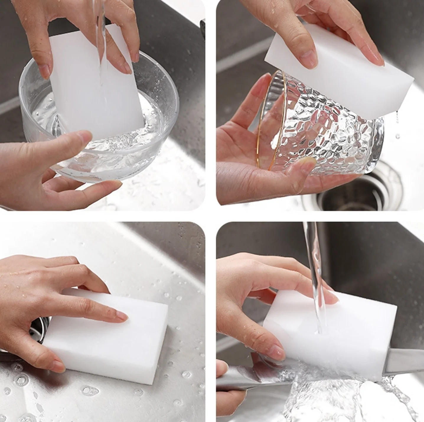 1PCX  Melamine  Sponge  White Magic   Eraser  Melamine   Cleaner Multi-Functional Eco-Friendly Kitchen Magic Eraser 100*60*20mm