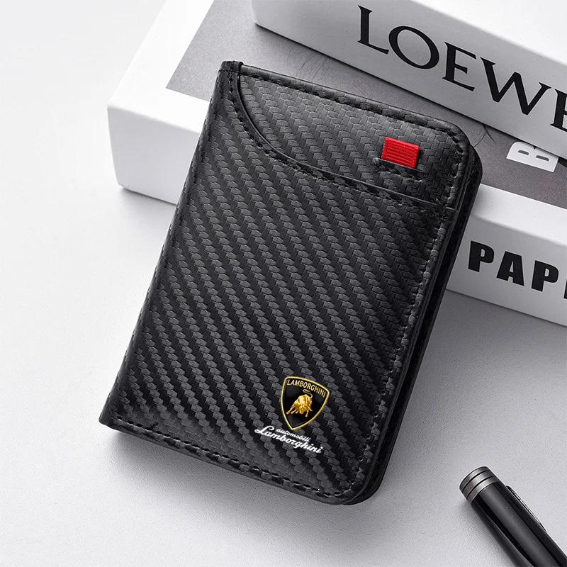 بطاقة المحفظة ألياف الكربون معرف بطاقة الائتمان حقيبة المال محفظة للعملة لامبورغيني أوروس هوراكان أفينتادور قسط Fenomeno Revuelto