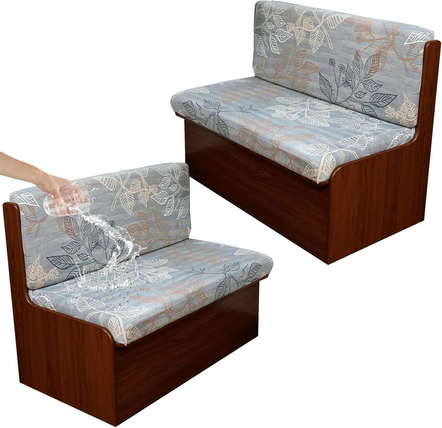 

2 Sets Rv Dinette Cushion Covers Printed Camper Cushion Slipcover Stretch 2 Seat Sofa Chair Cover Furniture Protector For Rv