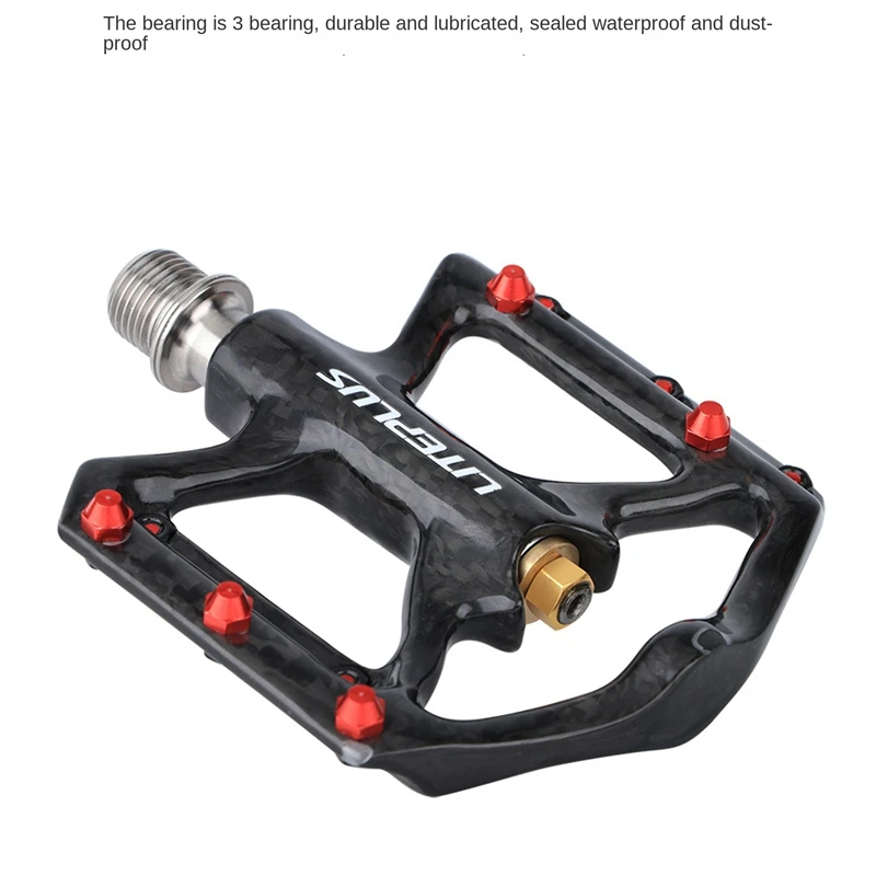 LITEPLUS Bicycle Pedal Anti-Slip Ultralight Carbon Fiber MTB Mountain Bike Pedal Sealed Bearing Pedals Bicycle Spare Parts