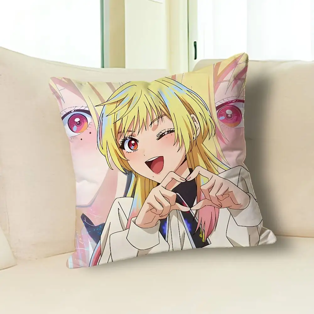 Cute girl M-Mei K-Kinosaki Comics Print Pillow Case Aesthetic Bedroom Decor 30x30 40x40 45x45 50x50 60x60 65x65cm