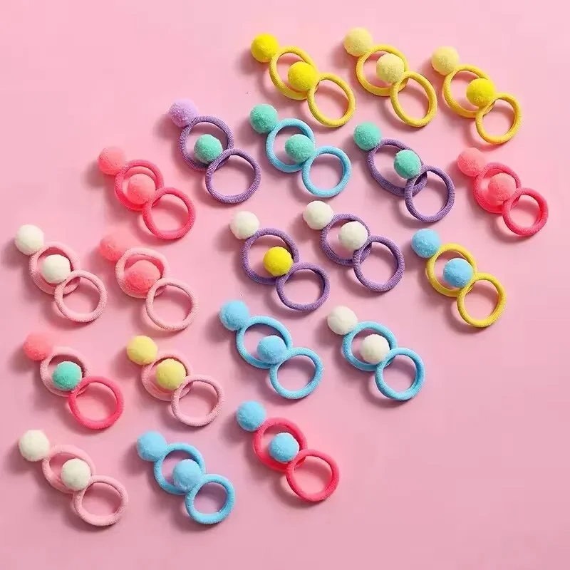 120PCS Hair Accessories Set For Girls Colorful Bowknot Hair Band Children Ponytail Holder Hair Ties Kids Elastic Rubber Bands