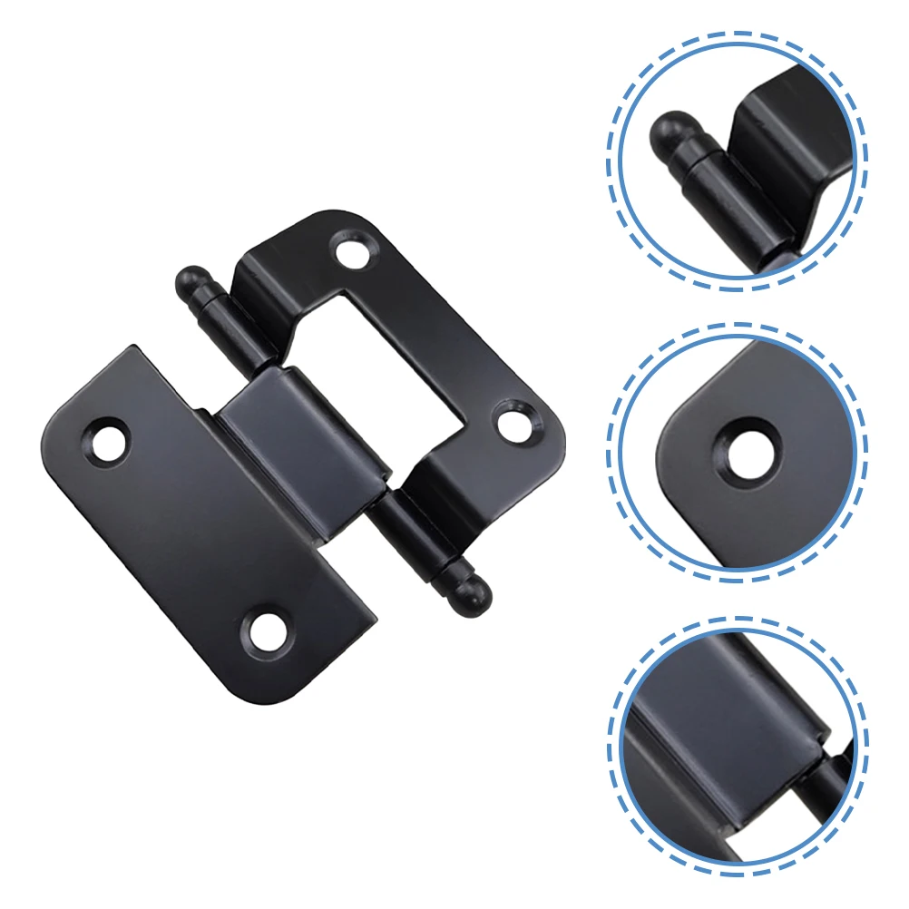 

6pcs Kitchen Cabinet Door Hinges 51x6x15mm Black Smooth Embedded Modern Furniture Hardware Sturdy Long Use
